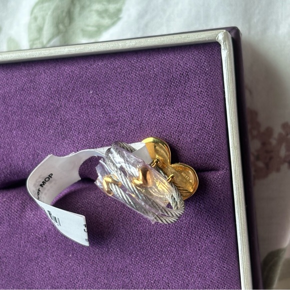 NWT Charriol Universal Love Silver Heart Mother of Pearl Cable Ring - Picture 5 of 8